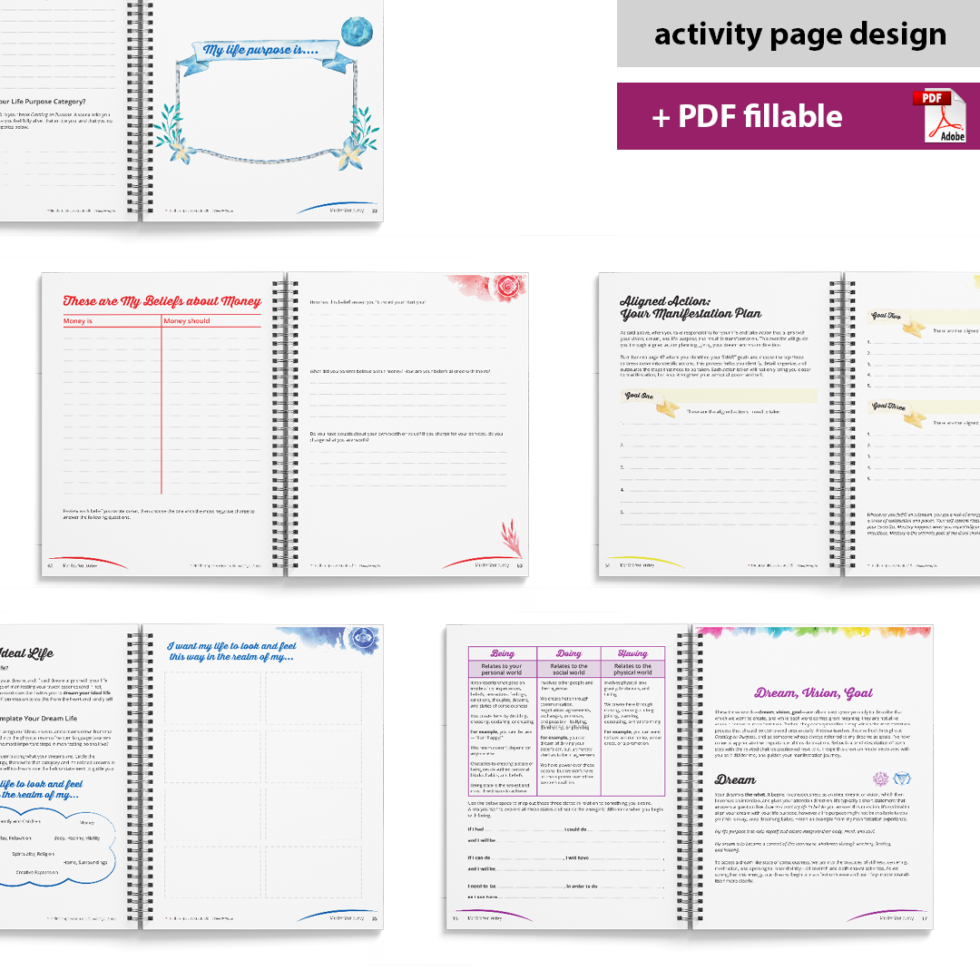 custom professional workbook design work book for workshop, seminar, meetings, online, face-to-face learning, can be for any niche or speciality, fillable areas for writing, space to write, fillable forms for interactivity when downloaded, bespoke designs, level up your coaching business, high-quality layout designed by graphic designer Kassandra Marsh from Make Better Documents, Brisbane Australia