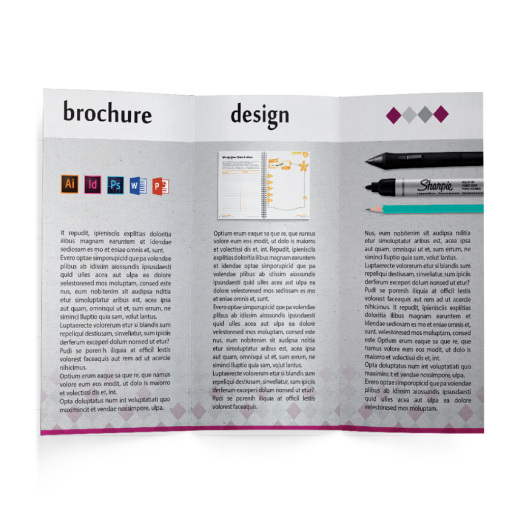 professional export brochure design designed by graphic designer Kassandra Marsh from Make Better Documents, Brisbane Australia for marketing your business service event can be any size with any fold type tri-fold, bifold, fold in half, z-fold, gate fold